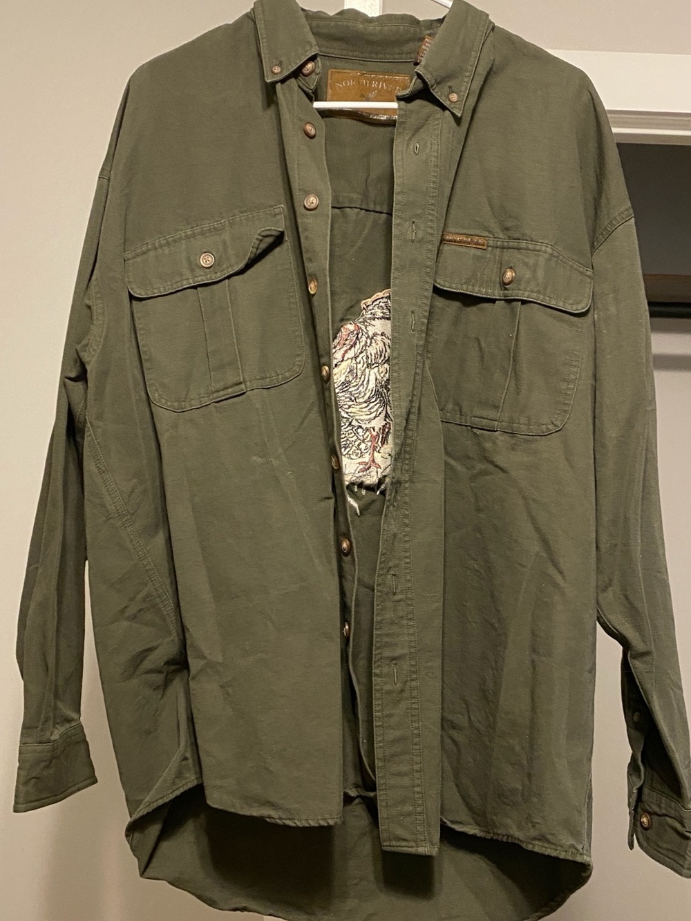 Olive Green Men's Utility Shirt Jacket